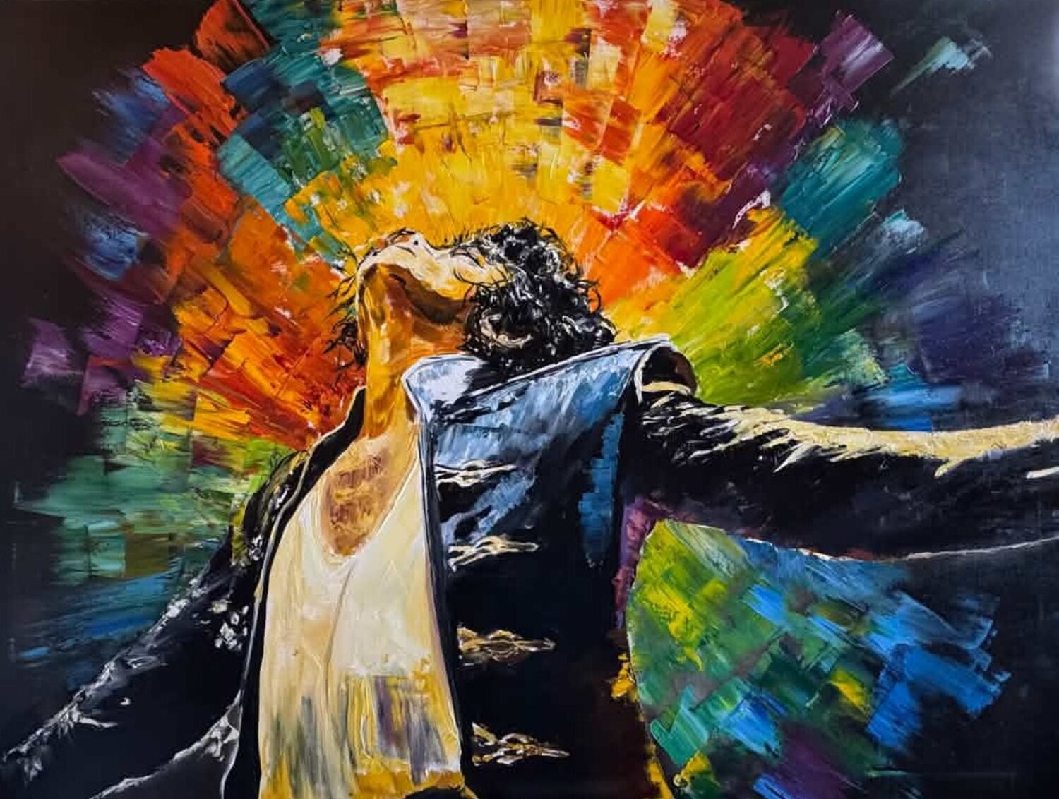 You are not alone: Michael Jackson Valeria Radzievska Original painting for sale