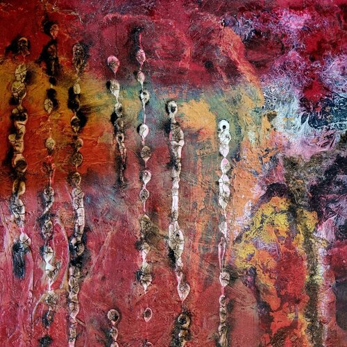 Red Forest Yellow Clouds by Ted Barr, Painting for Sale on Select