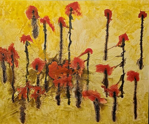 SuperNova Anemone Yellow by Ted Barr, Painting for Sale on Select