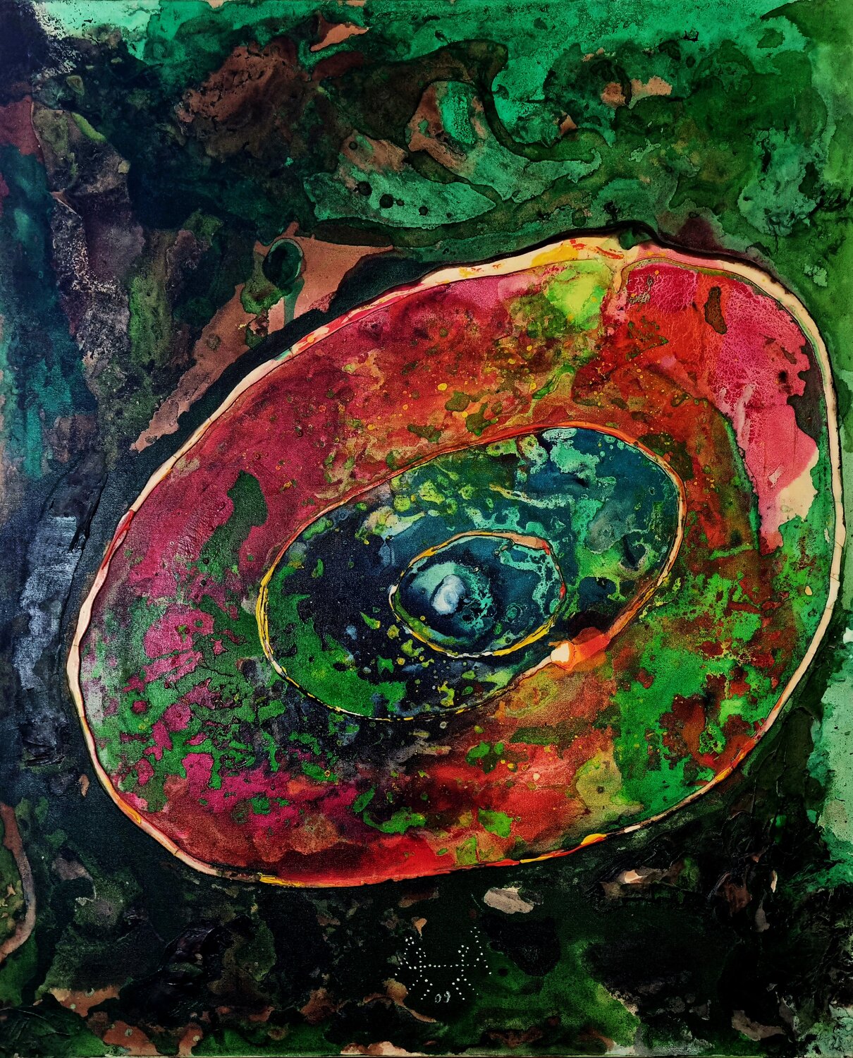 The Cartwheel Galaxy Ted Barr Original painting for sale