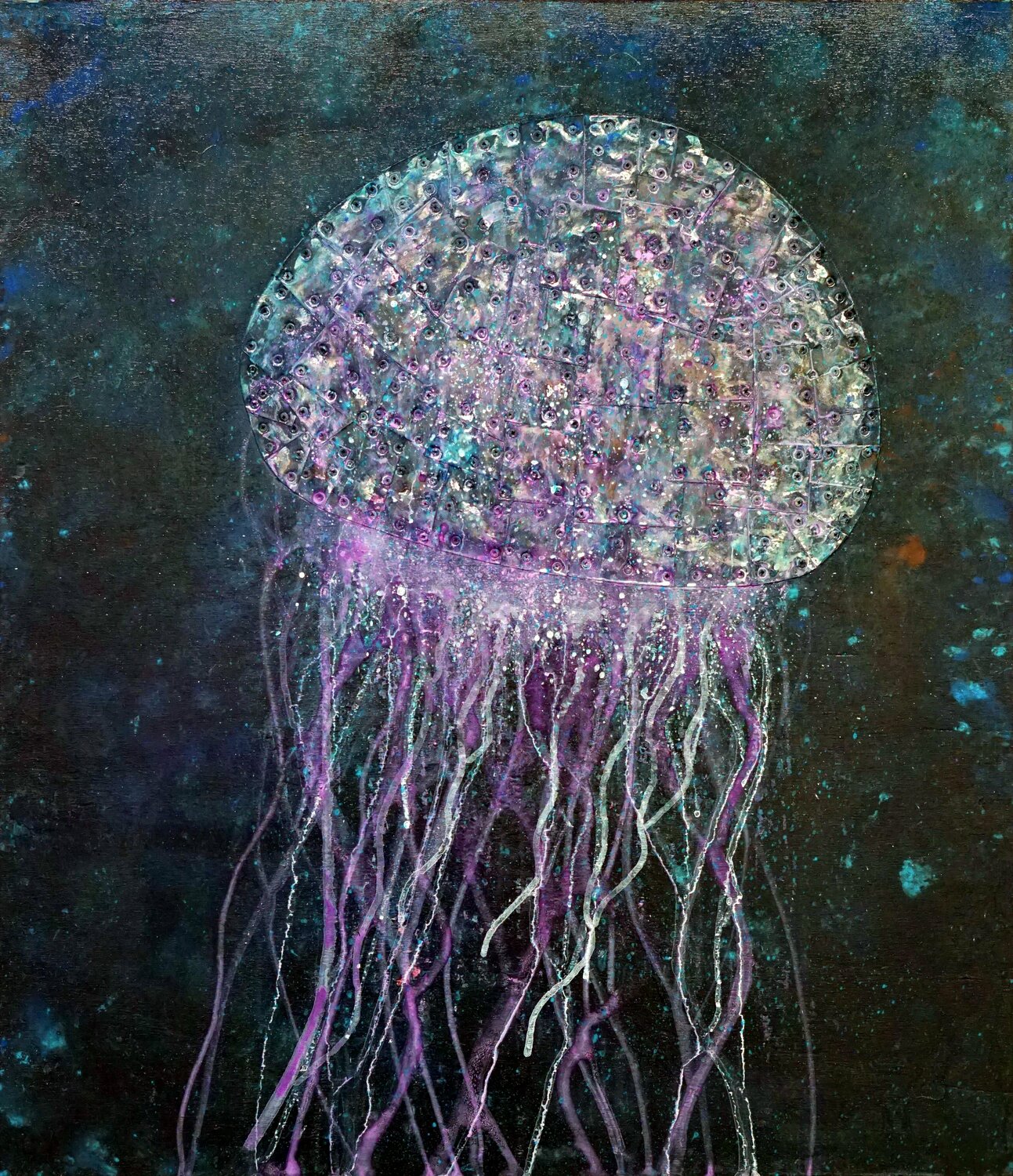 Jelly fish n°4 Lele De bonis Original painting for sale