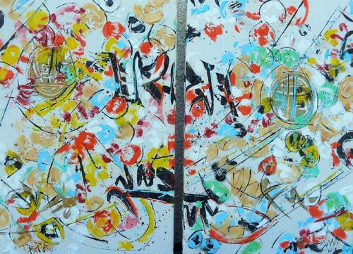"Petit Fouillis" diptyque by Barbara Piatti, Painting for Sale on Select