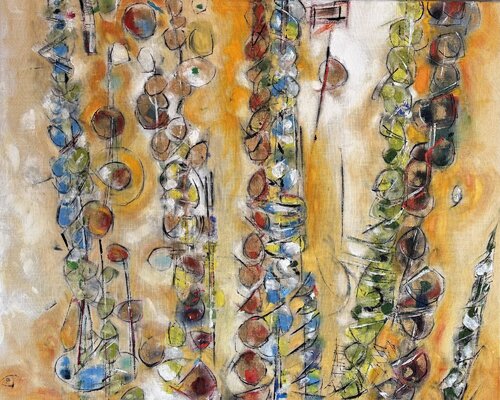 Tibétain prayer flags by Barbara Piatti, Painting for Sale on Select
