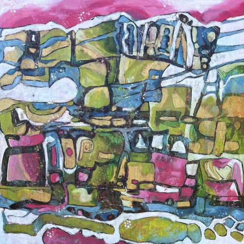 "Méandres de la vie" III by Barbara Piatti, Painting for Sale on Select