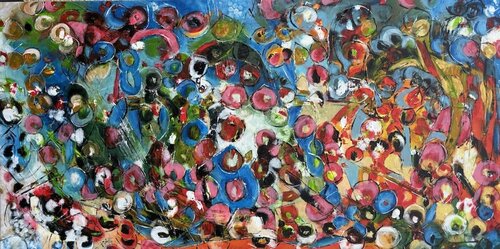 "La plage en fête" by Barbara Piatti, Painting for Sale on Select