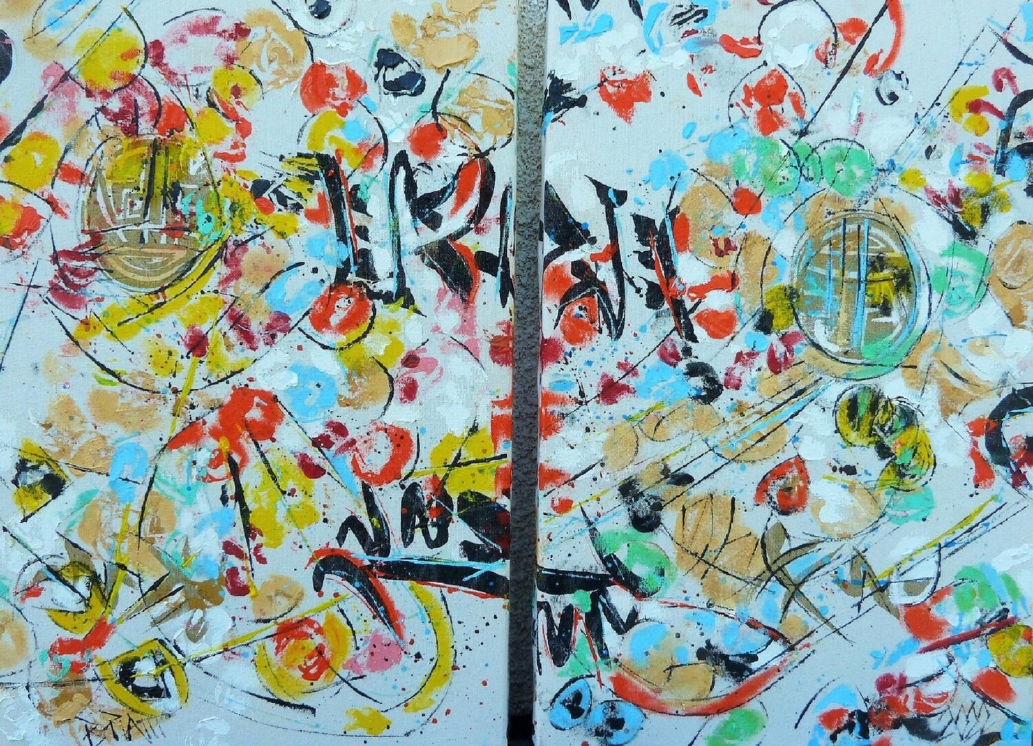 "Petit Fouillis" diptyque Barbara Piatti Original painting for sale