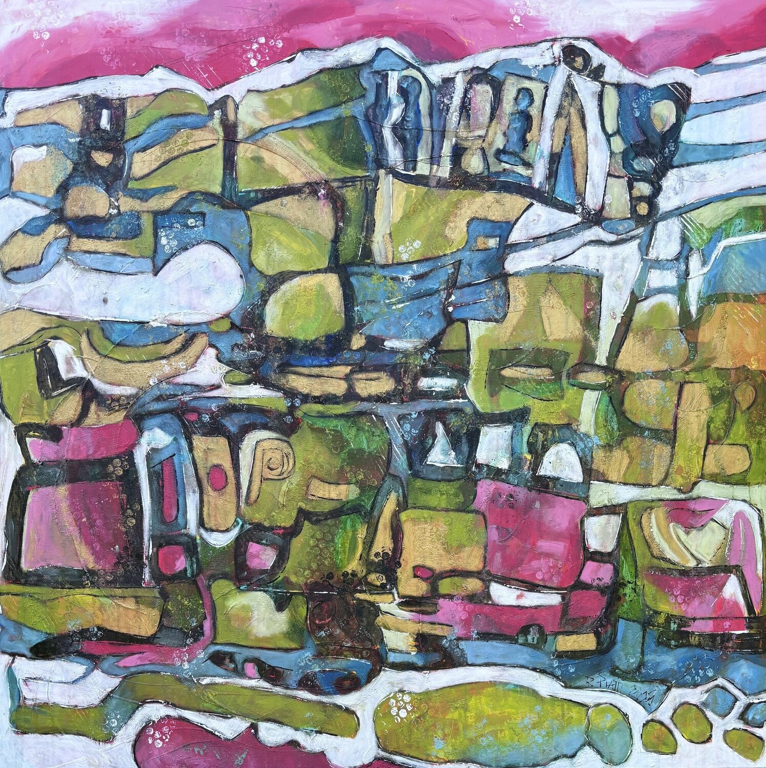"Méandres de la vie" III Barbara Piatti Original painting for sale