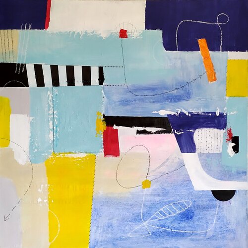 Joyful abstract by aliz polgar, Painting for Sale on Select