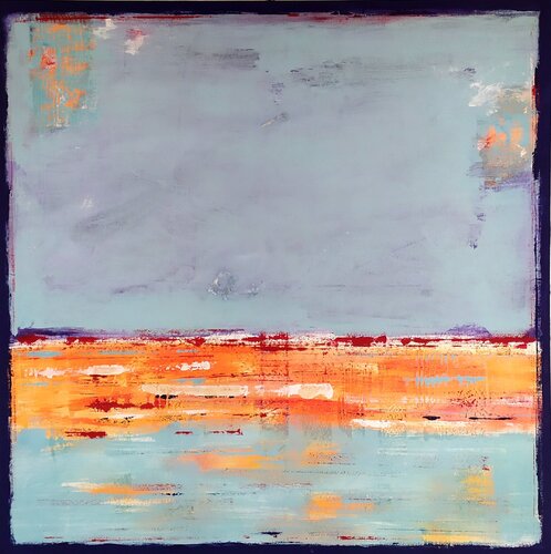 Landscape with red by aliz polgar, Painting for Sale on Select