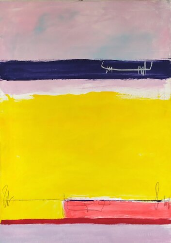 Melody on yellow by aliz polgar, Painting for Sale on Select