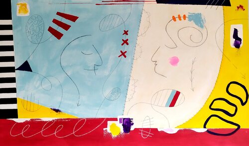 Human abstract by aliz polgar, Painting for Sale on Select