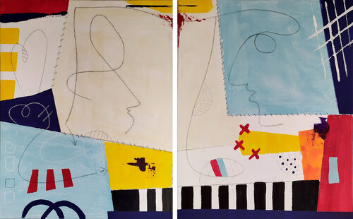 Dittico You & Me by aliz polgar, Painting for Sale on Select