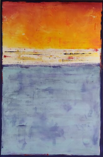 Miami beach on sunset by aliz polgar, Painting for Sale on Select