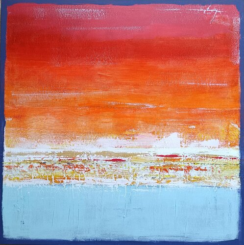 Sunset on the coast Amalfi by aliz polgar, Painting for Sale on Select