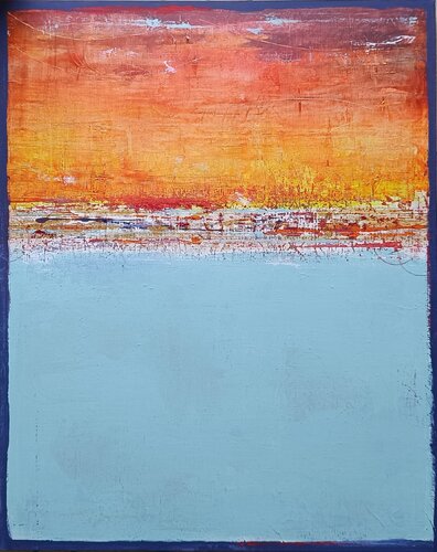 Sunset in Ibiza coast by aliz polgar, Painting for Sale on Select