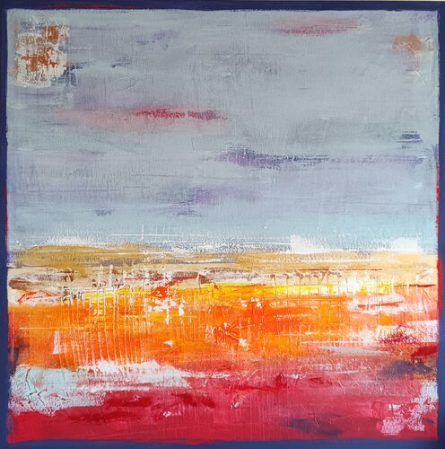 Landscape with gold by aliz polgar, Painting for Sale on Select