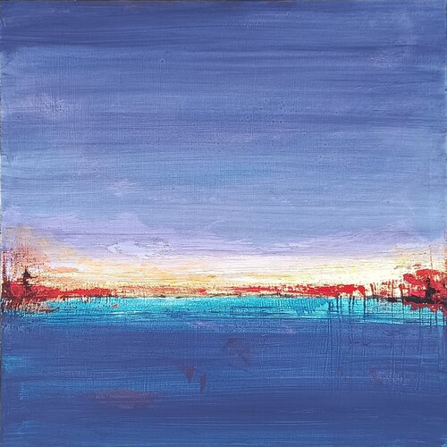Landscape with gold by aliz polgar, Painting for Sale on Select