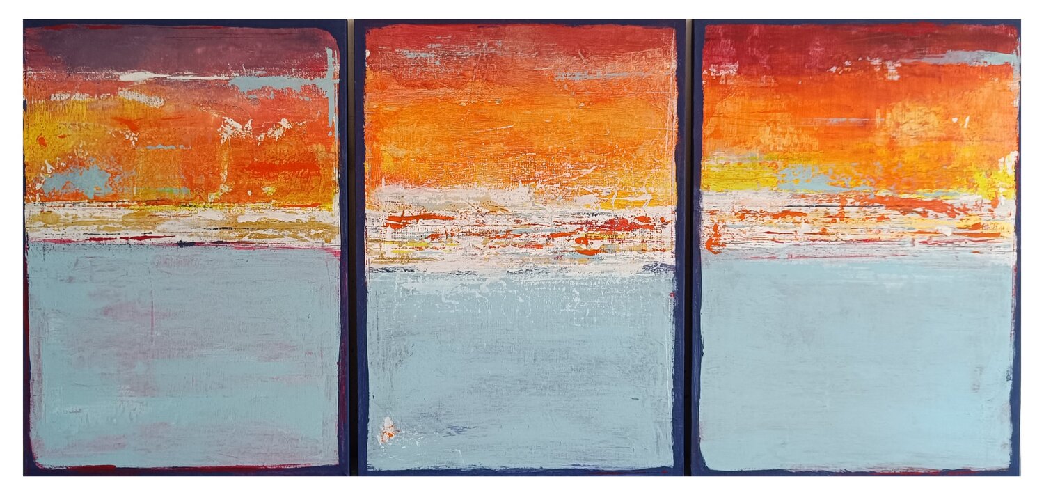 Sunset on Blue coast aliz polgar Original painting for sale