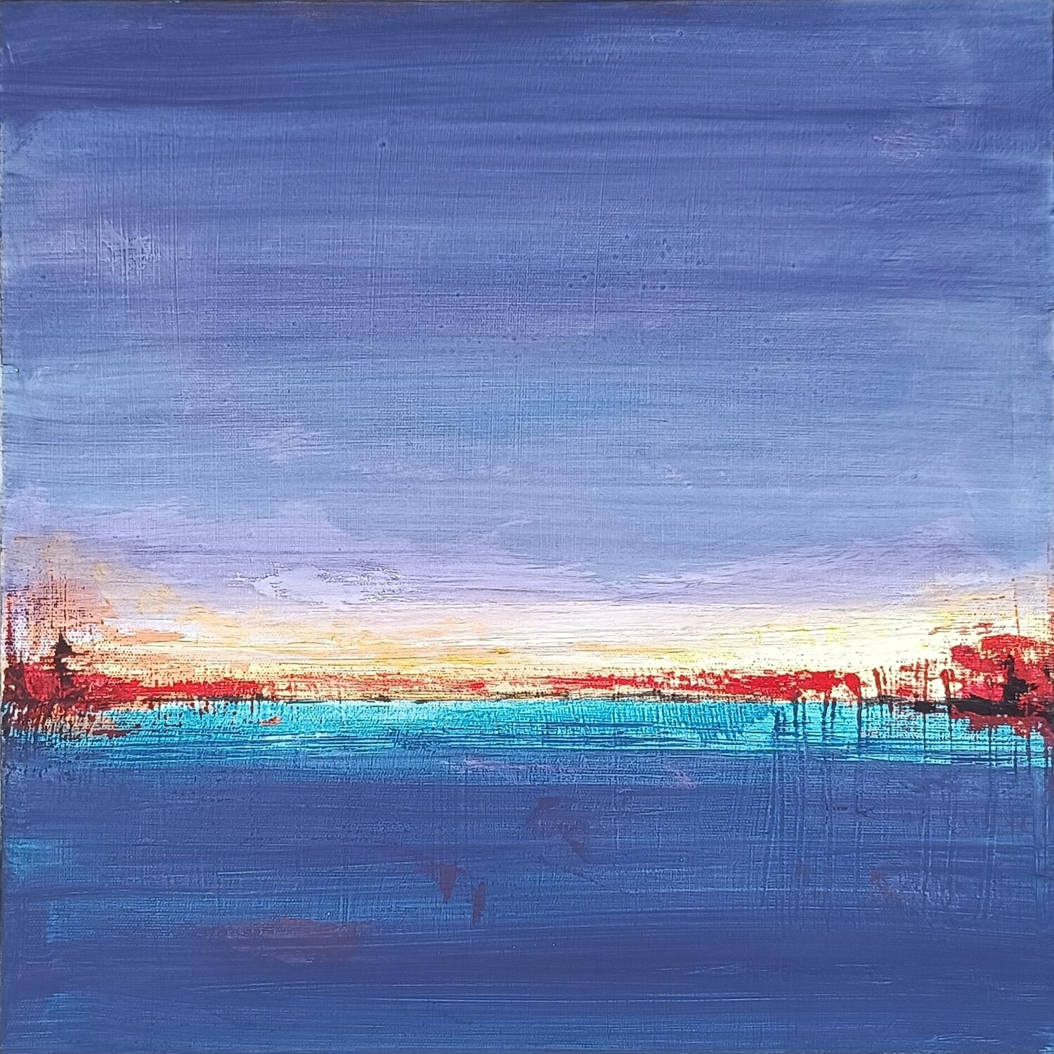 Landscape with gold aliz polgar Original painting for sale