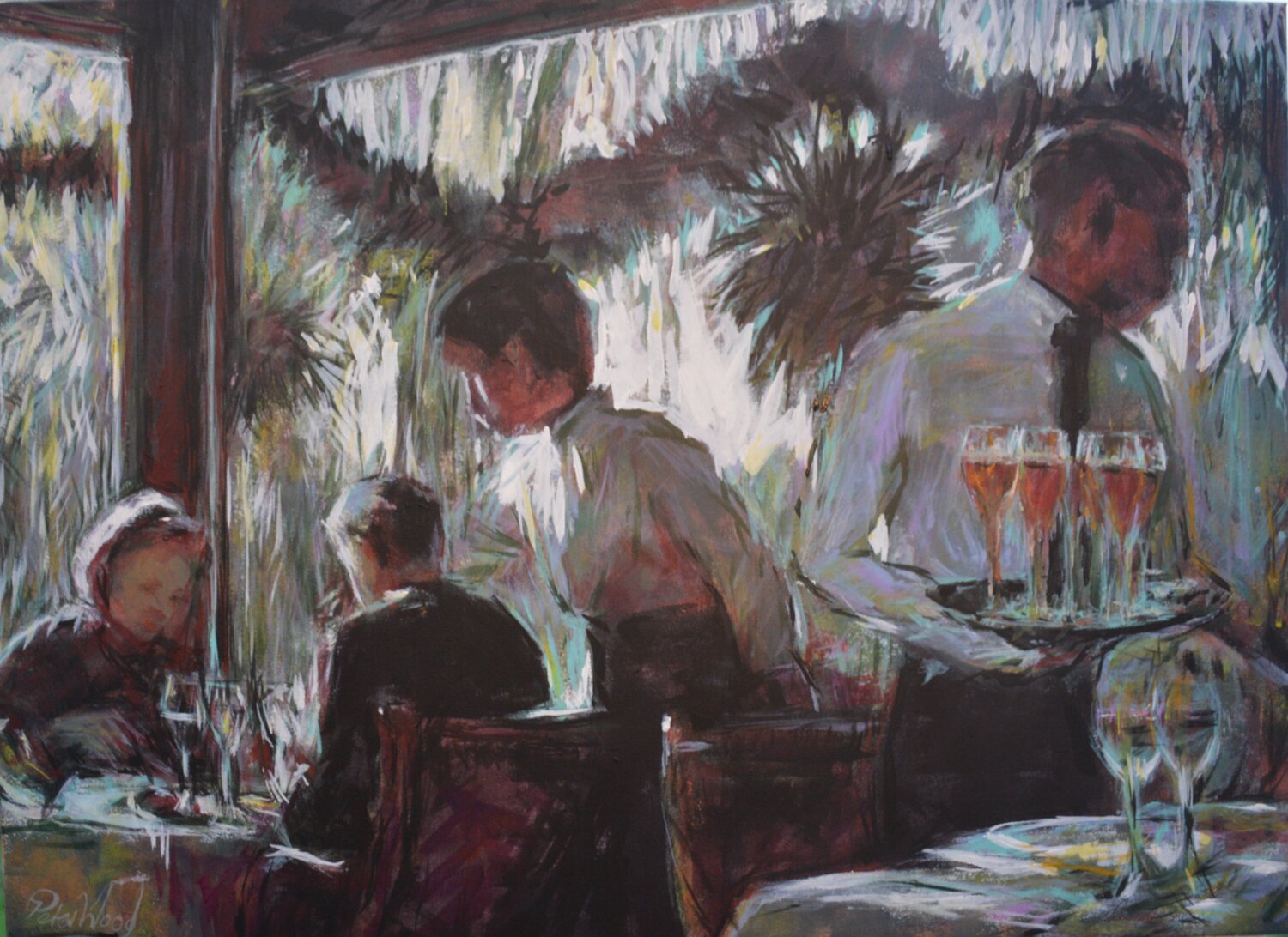 Secrets 9 - 2023 - Winter. Dining Peter Wood Original painting for sale