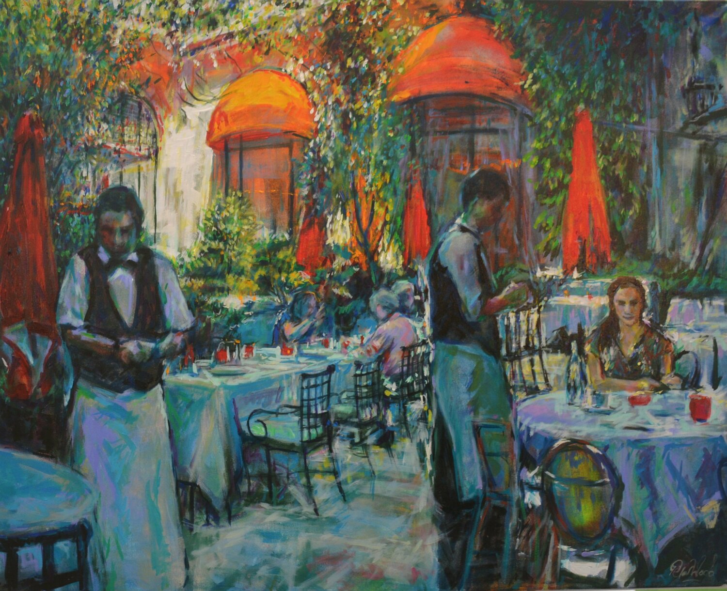 Secrets 20 - 2020 / 21 - "The cafe terrace" Peter Wood Original painting for sale
