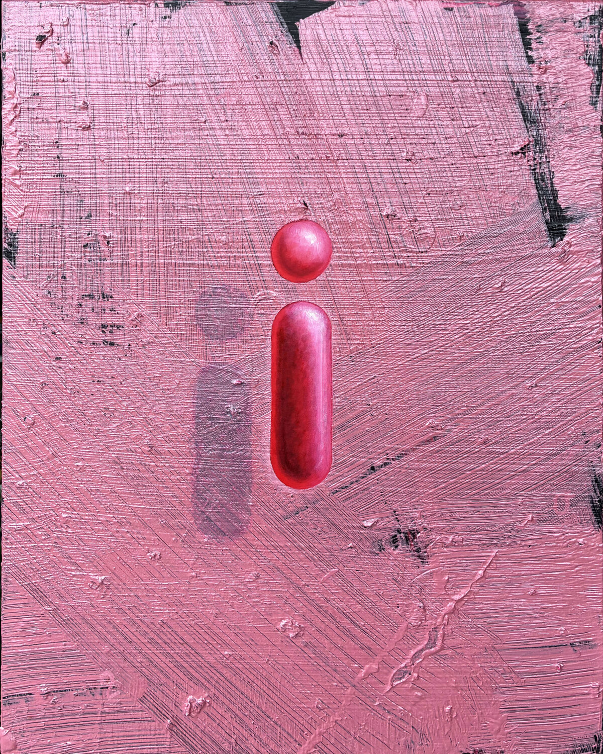 RED 'i' on ROSE #270 Cliff Kearns Original painting for sale