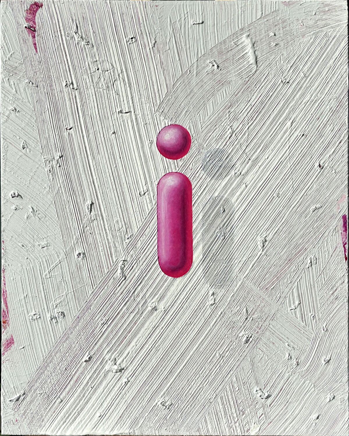 MAGENTA 'i' on WHiTE #271 Cliff Kearns Original painting for sale