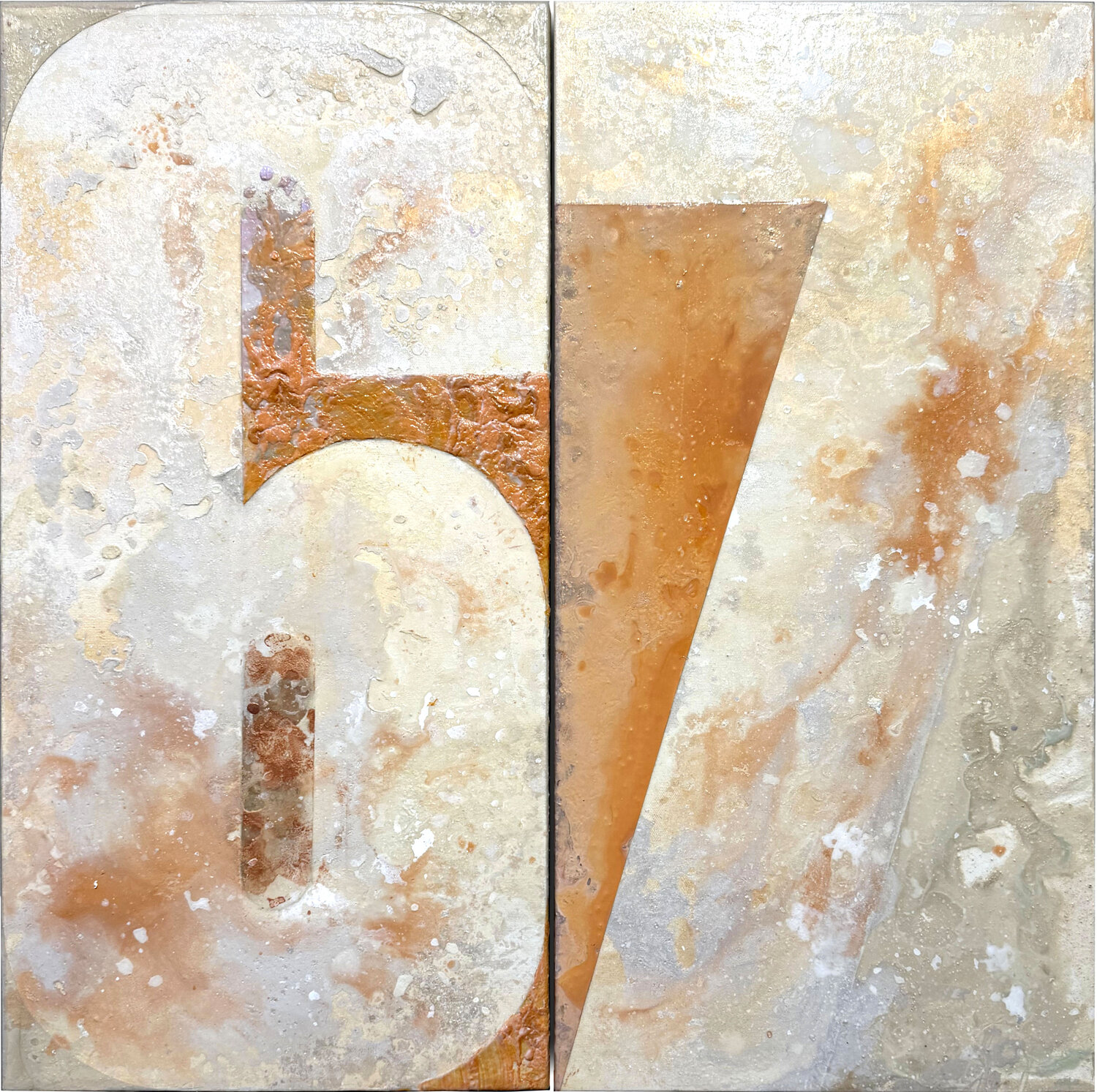 Jugando con Seis/Siete -  Six Seven - Diptych Cliff Kearns Original painting for sale