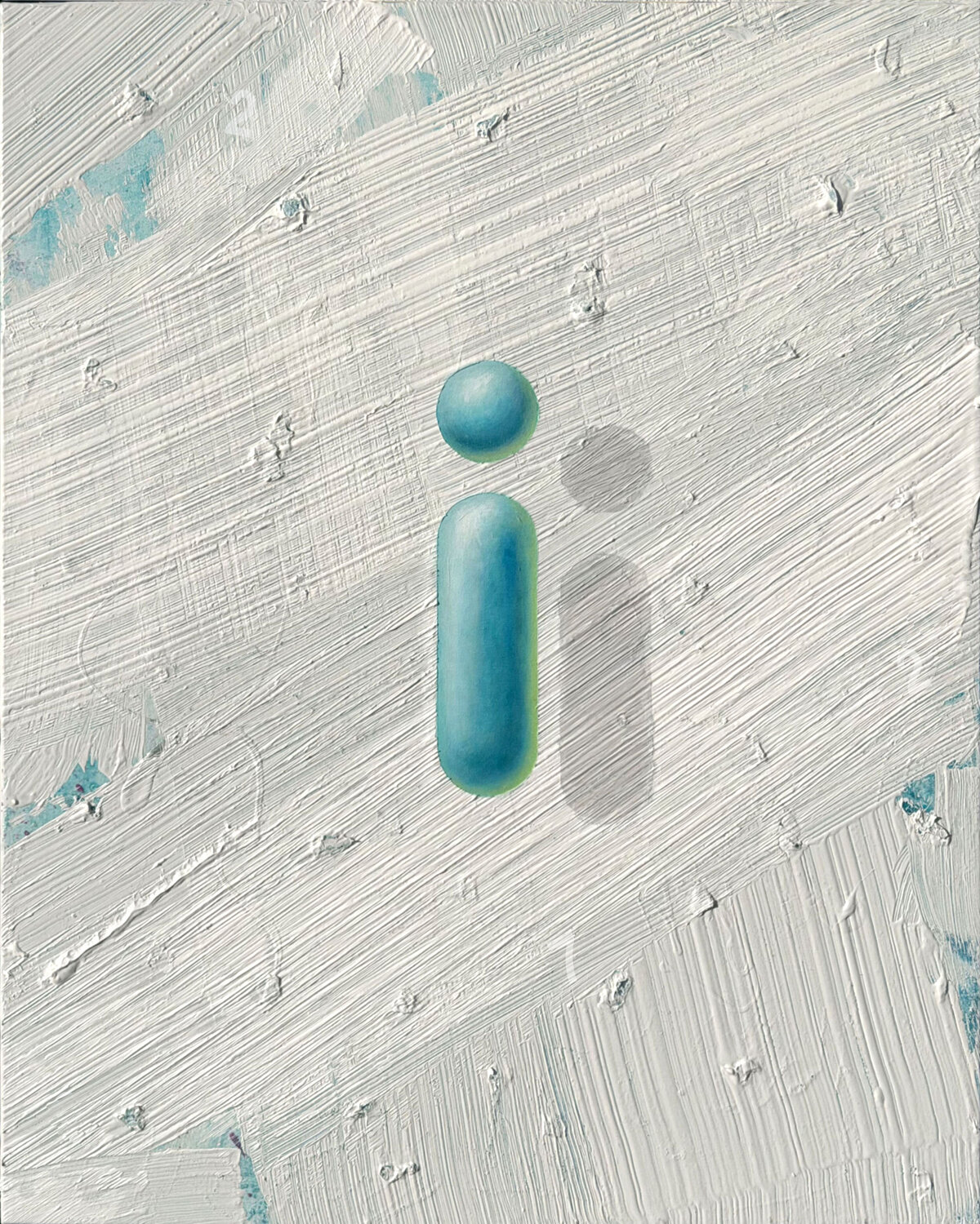 TURQUOIS 'i' on WHiTE #272 Cliff Kearns Original painting for sale