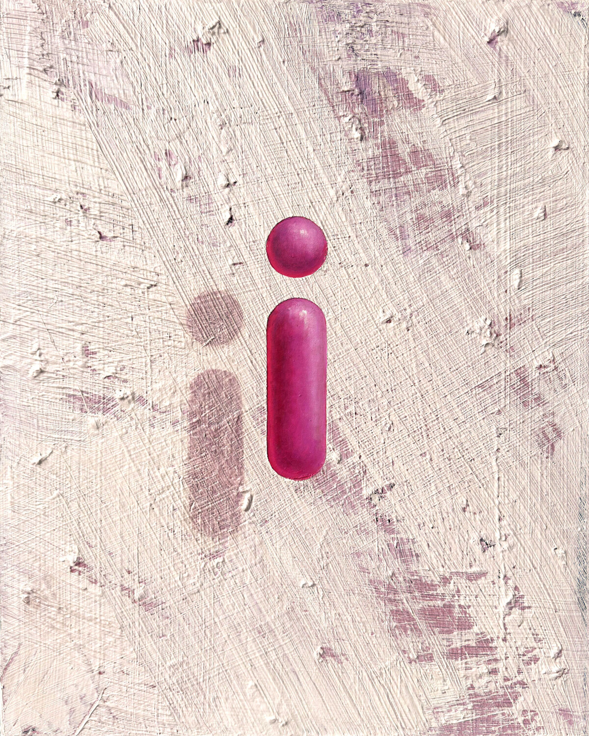 FUCHIA 'i' on LiGHT BEiGE #273 Cliff Kearns Original painting for sale