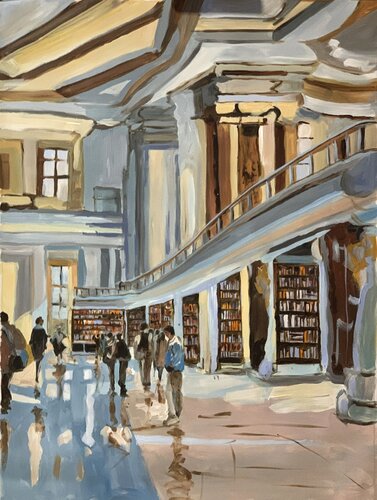 The Quiet Charm of a Public Library.#11 by Vita Schagen, Painting for Sale on Select