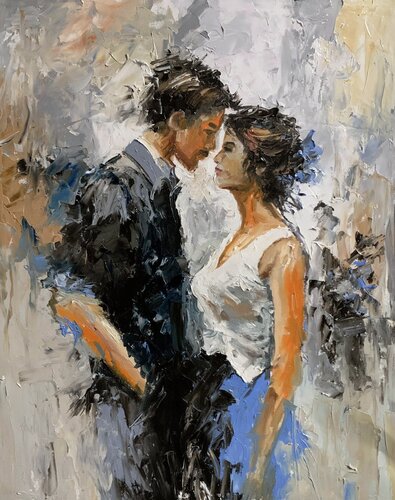 Romantic Couple Portrait. by Vita Schagen, Painting for Sale on Select