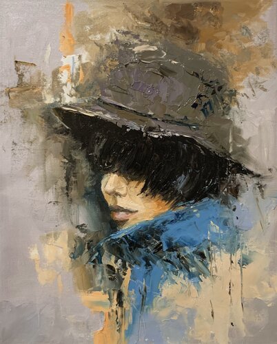 Woman in Hat, Portrait. by Vita Schagen, Painting for Sale on Select