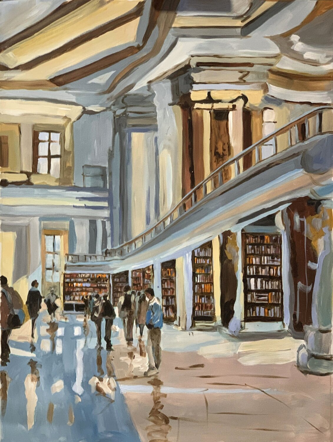 The Quiet Charm of a Public Library.#11 Vita Schagen Original painting for sale