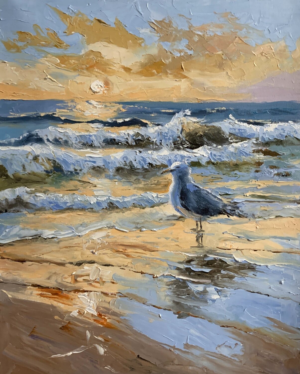 Evening Tide, sunset. Vita Schagen Original painting for sale