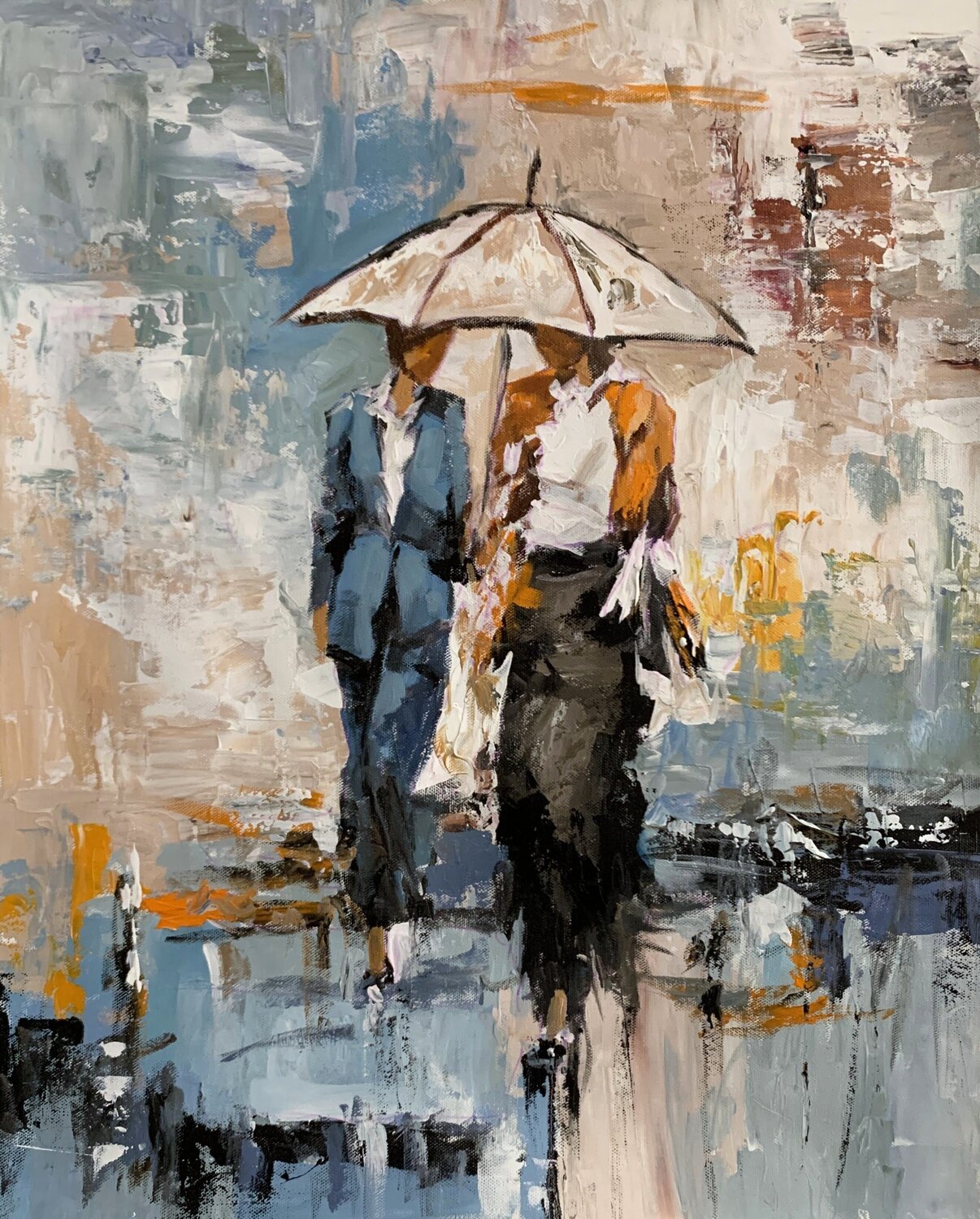 Under One Umbrella. Vita Schagen Original painting for sale