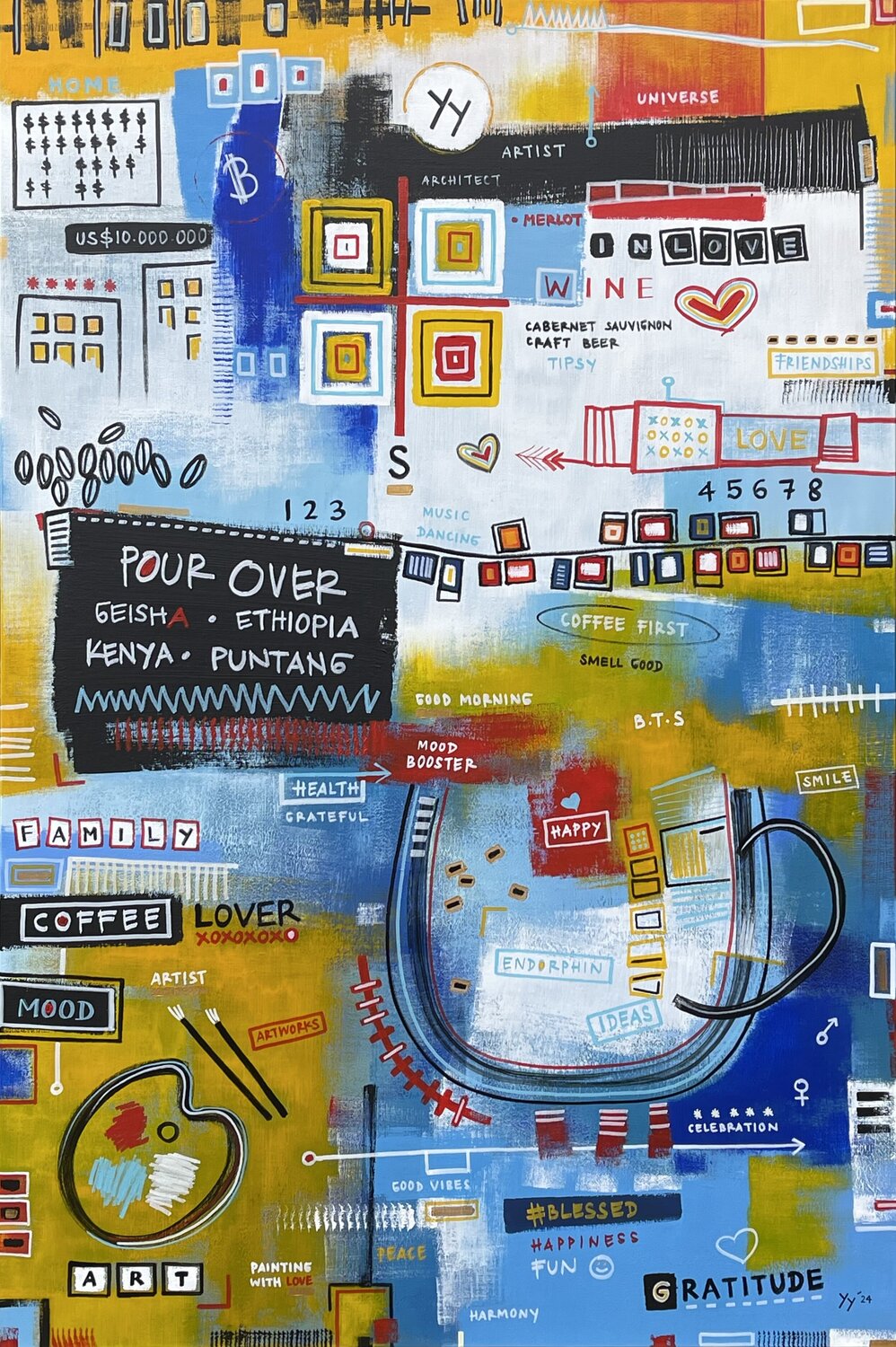 Gratitude II Yenny Yohan Original painting for sale