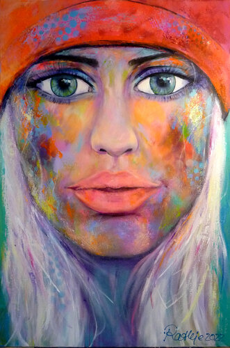 Faces 09 by Manuela Rathje, Painting for Sale on Select