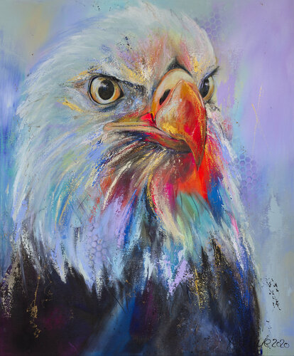 Golden eagle by Manuela Rathje, Painting for Sale on Select