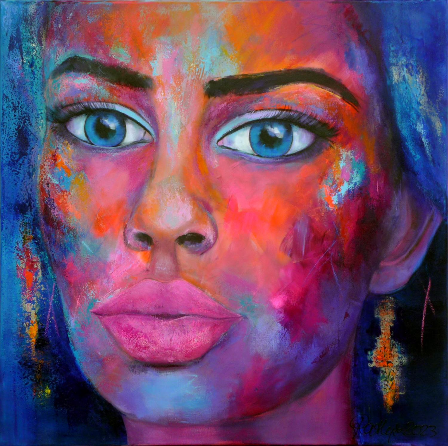 Faces 11 Manuela Rathje Original painting for sale