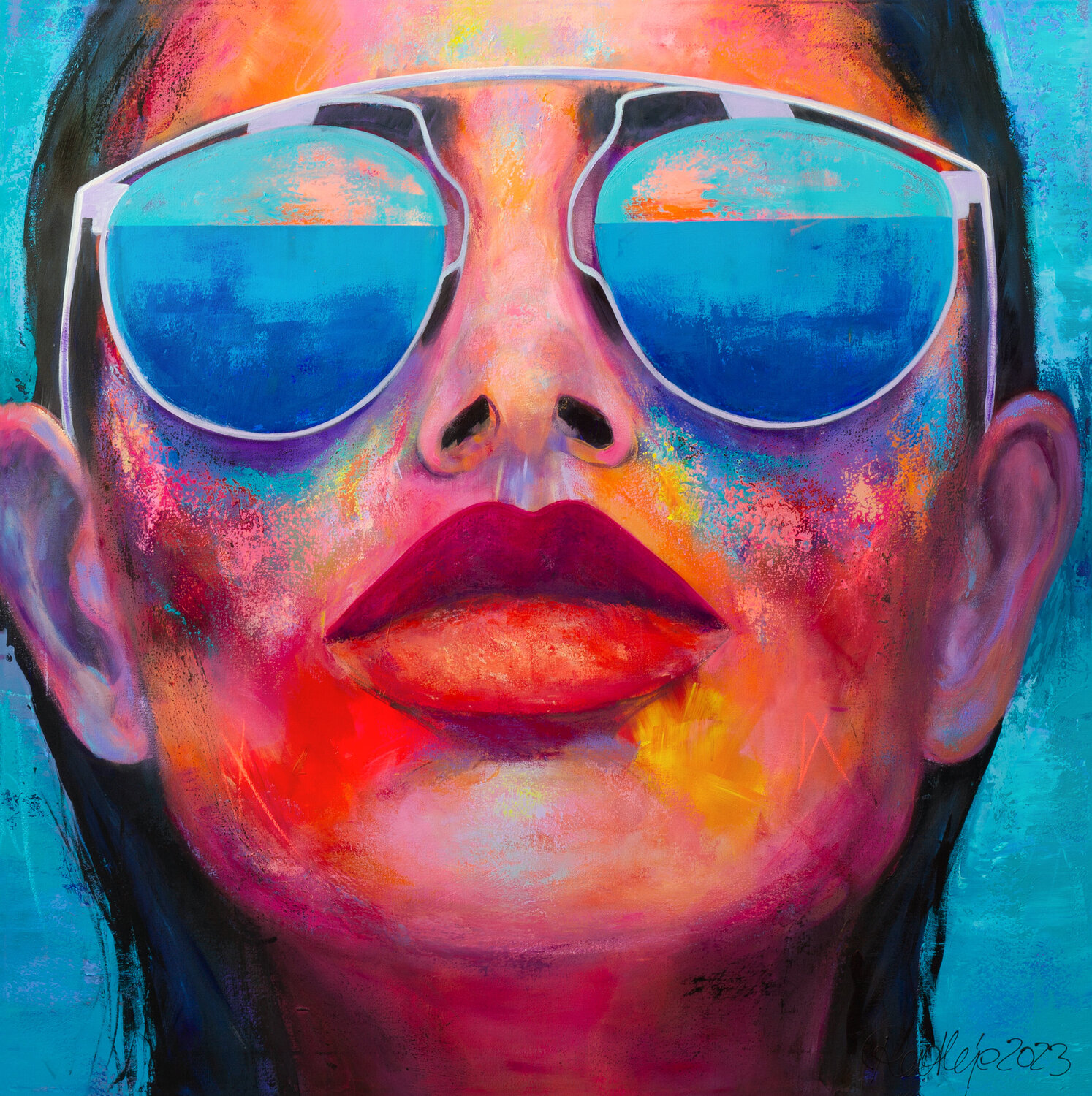 Faces 12 Manuela Rathje Original painting for sale
