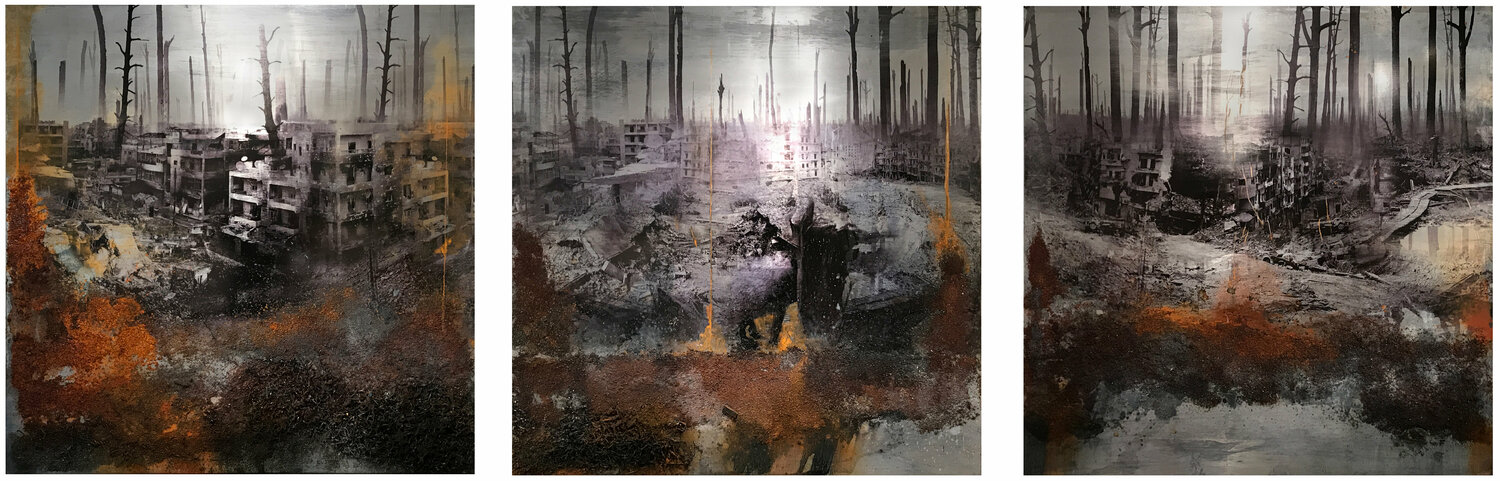 FUTILITY OF WAR   I, II, III Mark Maxwell Original painting for sale