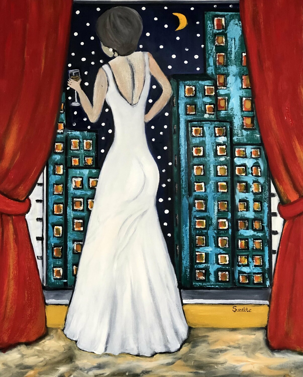 City Lights Suzette Datema Original painting for sale