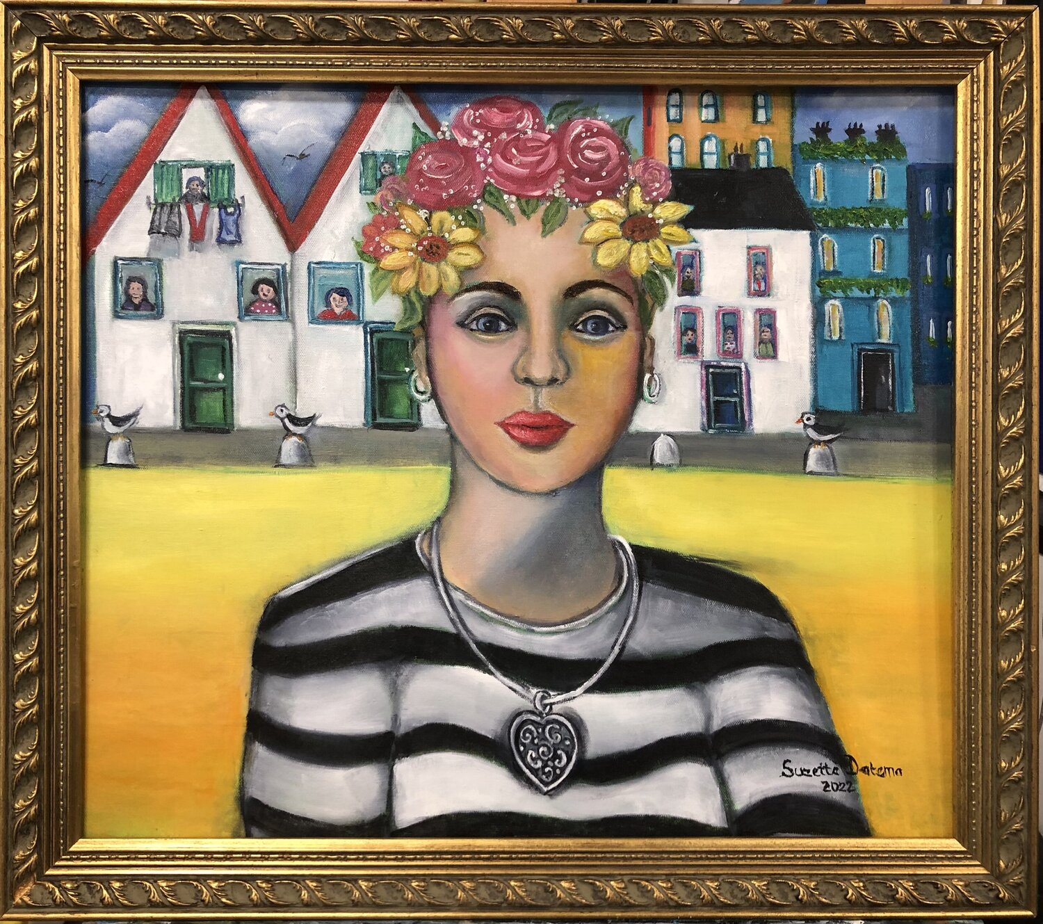 The Talk of the Town Suzette Datema Original painting for sale