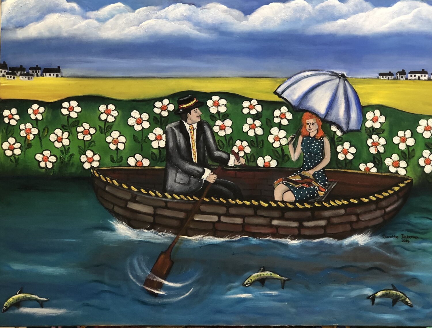 Row the Boat Suzette Datema Original painting for sale