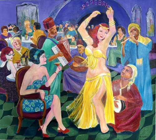 In the rythmes of the CASBAH by Mona Asmar Hecker, Painting for Sale on Select