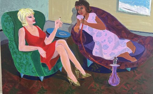 SMOKE  IN SILENCE by Mona Asmar Hecker, Painting for Sale on Select