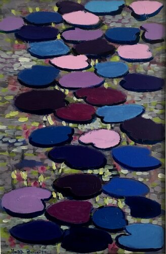Waterlilies in a purple mood by Mona Asmar Hecker, Painting for Sale on Select