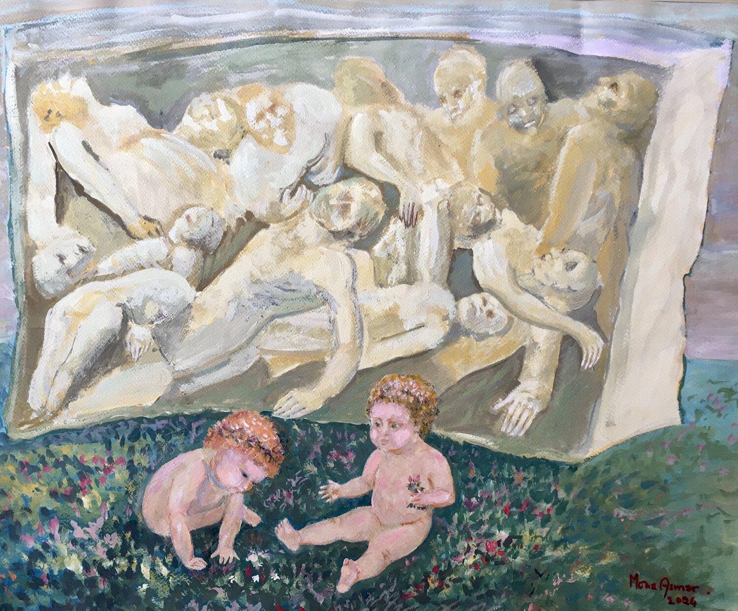 Life and death Mona Asmar Hecker Original painting for sale