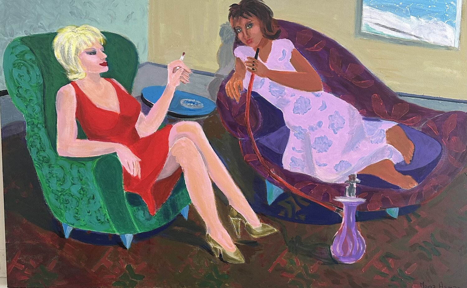 SMOKE  IN SILENCE Mona Asmar Hecker Original painting for sale